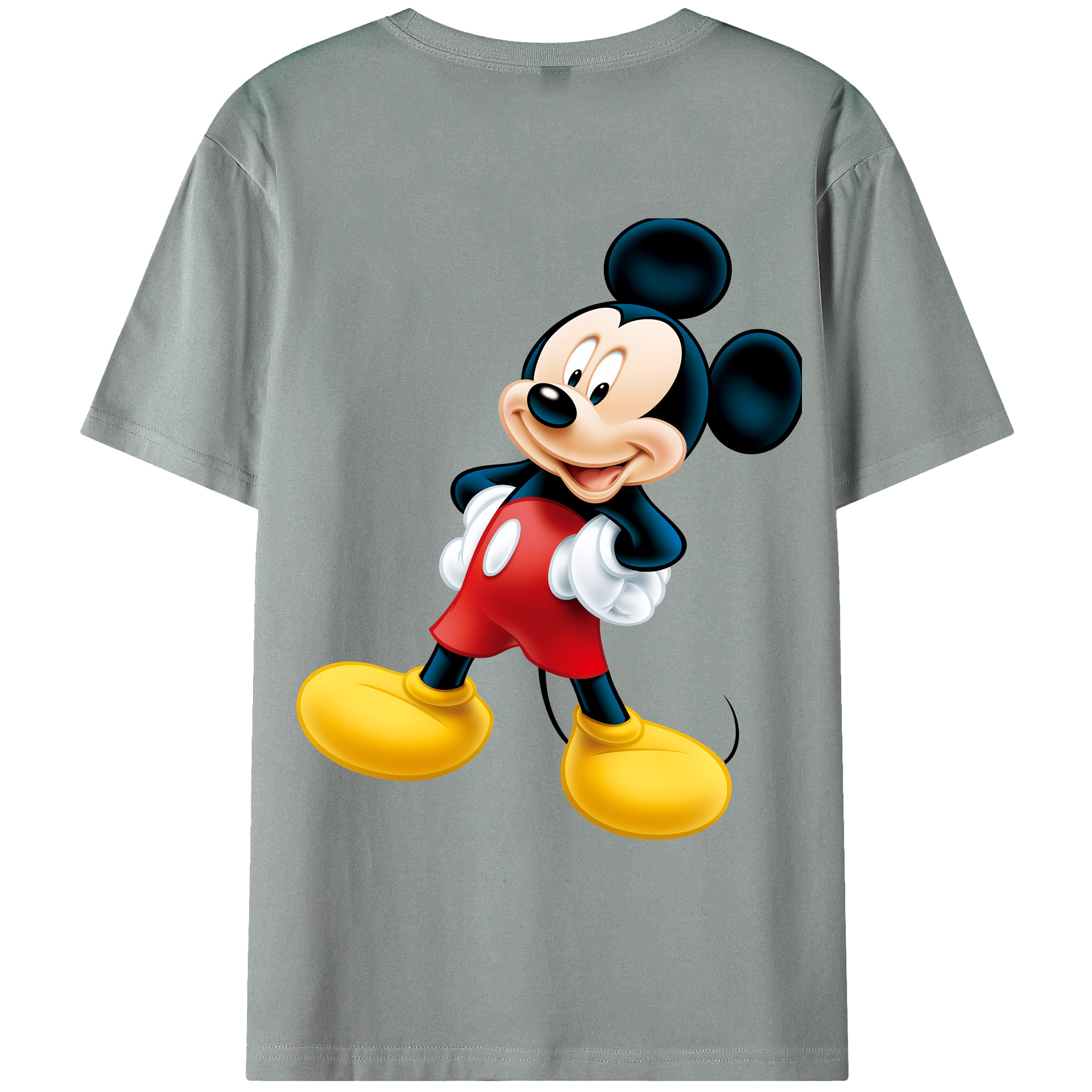 （画像用） ミッキーマウス Mickey Mouse 綿100％ メンズ半袖Tシャツ（バックプリント） 通気性